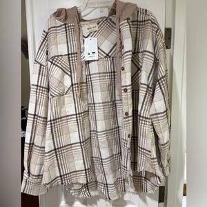 Plaid Hooded Flannel Shirt
